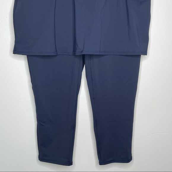 Zuda Z-Move Cropped Skirted Leggings Large Petite Navy Yoga Active Modest Large - Picture 5 of 9
